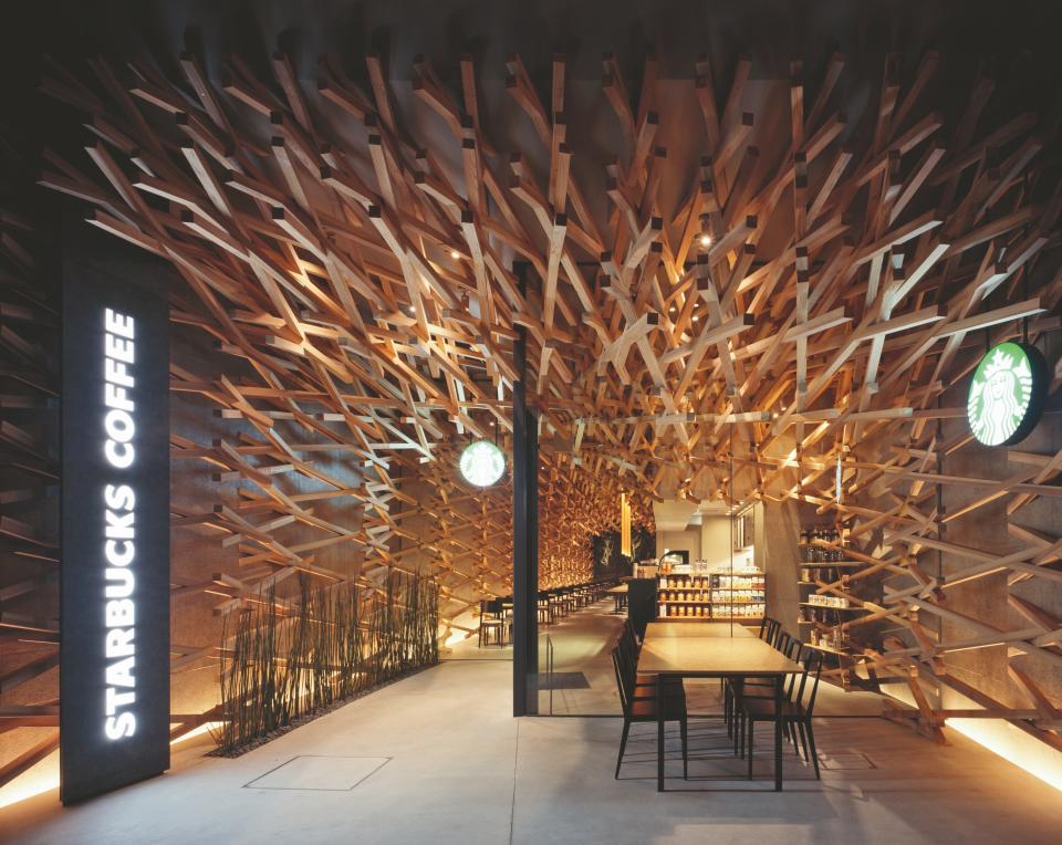 This Starbucks was designed by Kuma and completed in 2008 in Fukuoka-shi, Japan.