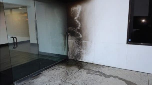 PHOTO: The federal complaint included a photo of damage to a Planned Parenthood in Costa Mesa, California, following an attack on March 13, 2022. (U.S. District Court)