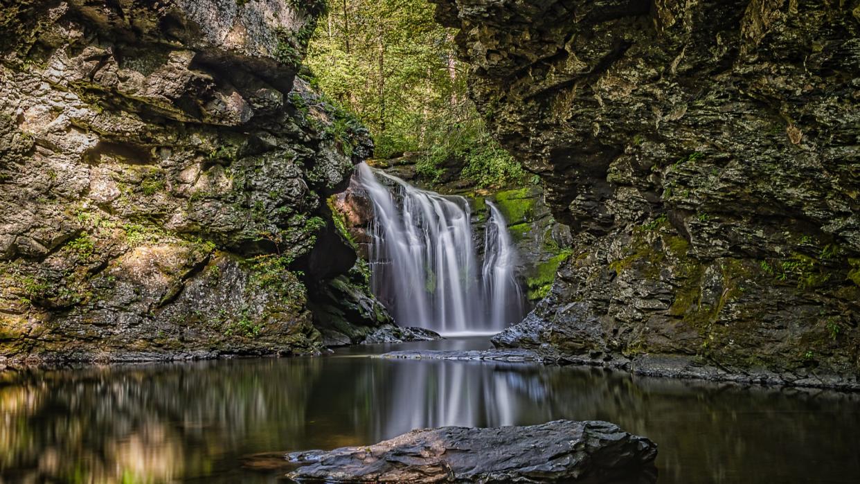 Long exposure photo of Marshall's Falls located in East Stroudsburg, Pennsylvania.