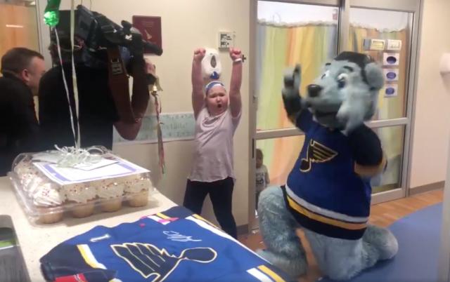 Laila Anderson, the 11-year-old St. Louis Blues fan and who is battling a  life-threatening immune disease disorder called HLH, and became an  inspirational figure for the franchise during their Stanley Cup winning