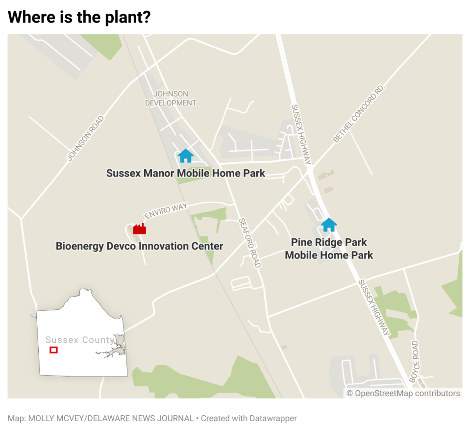 The proposed anaerobic digester plant at the Bioenergy Devco Innovation Center near Seaford is within 3 miles of two mobile home communities where most residents speak Spanish or Haitian-Creole as their primary languages and lack broadband internet access.