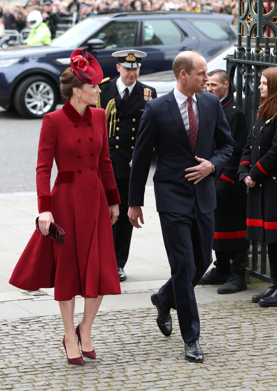 The Duke and Duchess of Cambridge arrive at the Commonwealth Service at Westminster Abbey, London on Commonwealth Day. The service is the Duke and Duchess of Sussex's final official engagement before they quit royal life.