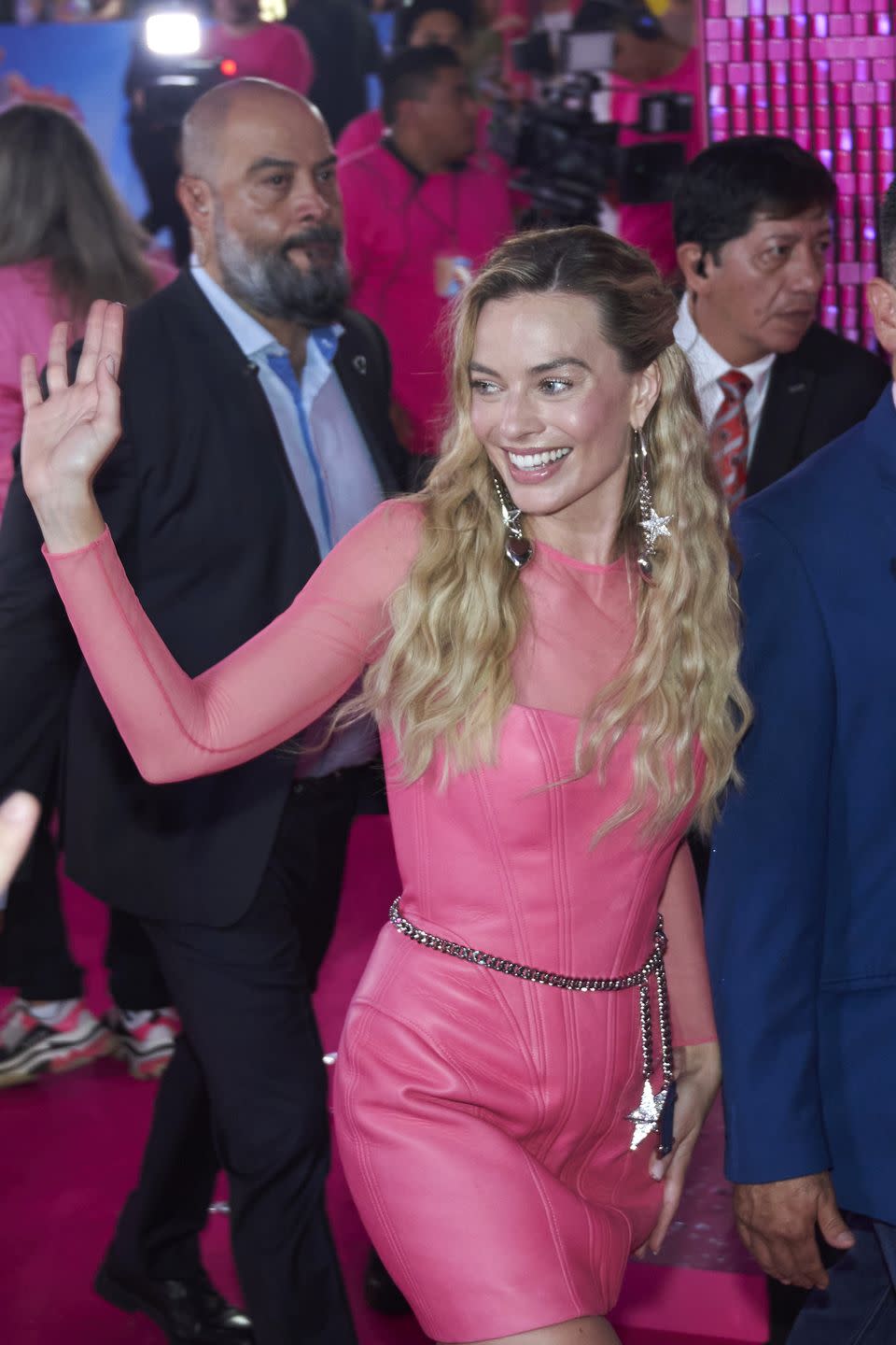 naucalpan de juarez, mexico july 6 margot robbie attends during the pink carpet for barbie movie premiere, at plaza parque toreo on july 6, 2023 in naucalpan de juarez, mexico photo by jaime nogalesmedios y mediagetty images
