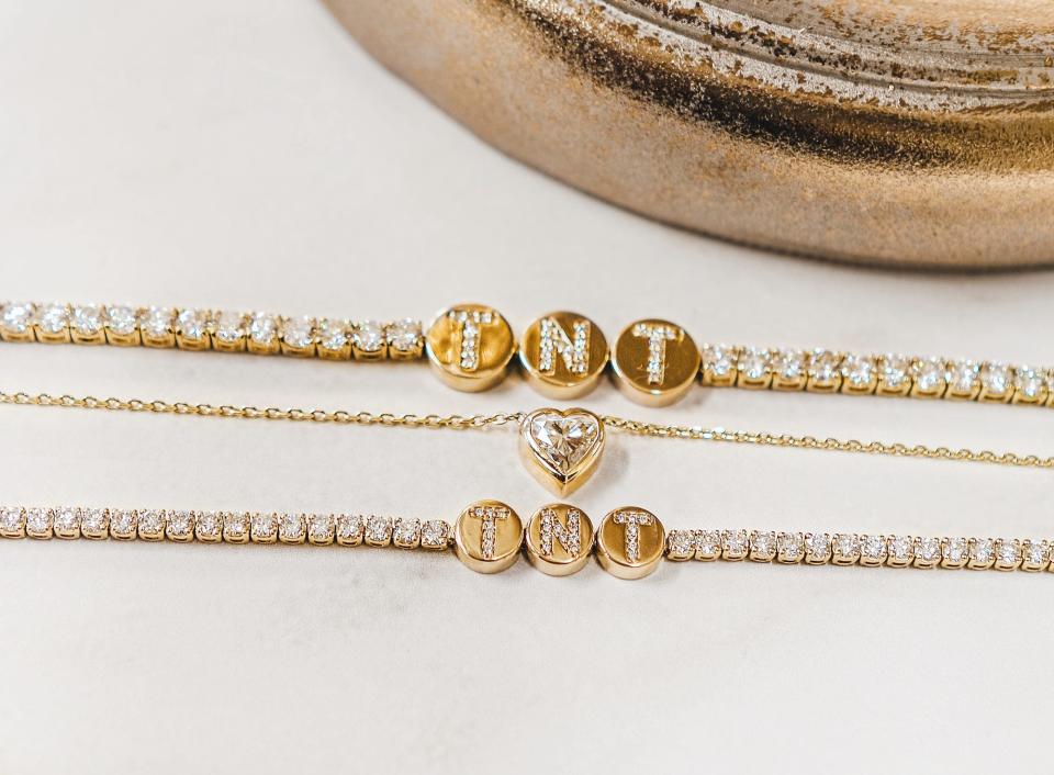 Diamond tennis bracelets made for Taylor Swift and Travis Kelce by Wove.