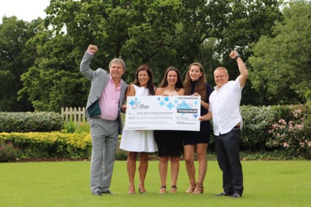 The Davies family celebrating their win.