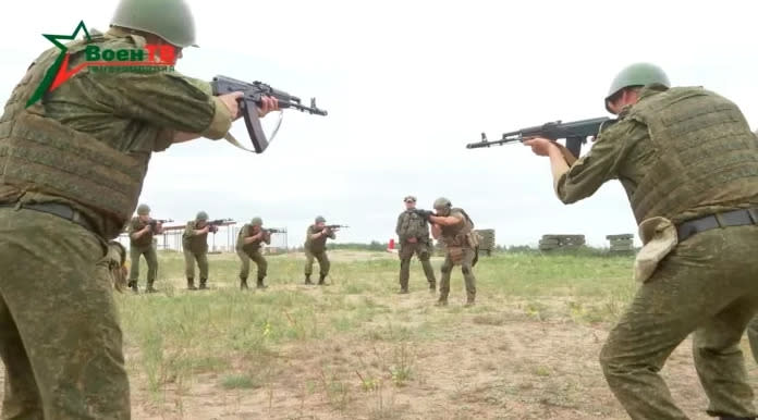 白俄軍與瓦格納集團人員，將在本周於靠近白俄羅斯與波蘭邊境附近，舉行聯合軍事演習。   圖 : 翻攝自 Watch Thi