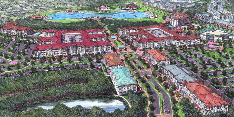 A Lake Norman developer will lay out his plans for a 263-acre Huntersville mega development to include a gigantic recreation lagoon and a trolley system to get people to and from the regional attraction.
