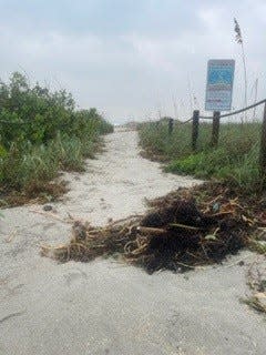 After Hurricane Nicole, it appears the ocean washed over the dune line and into the parking lot at Avalon Beach on North Hutchinson Island in St. Lucie County on Thursday, Nov. 10, 2022.