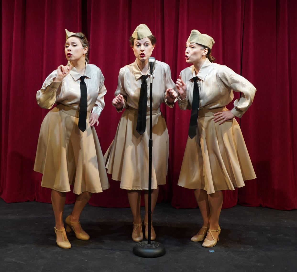 "Sisters of Swing" opens the 2022 theater season at Priscilla Beach Theatre on April 29 and runs through May 7. Pictured, from left, are cast members Maddie Eaton as LaVerne, Mary Fehrenbacher as Patty and Becky Whitcomb as Maxene.