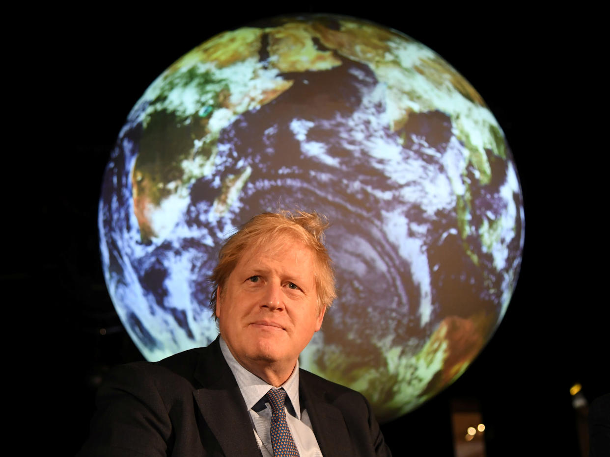 British Prime Minister Boris Johnson attends a conference about the COP26 UN Climate Summit, in London, Britain February 4, 2020. Jeremy Selwyn/Pool via REUTERS