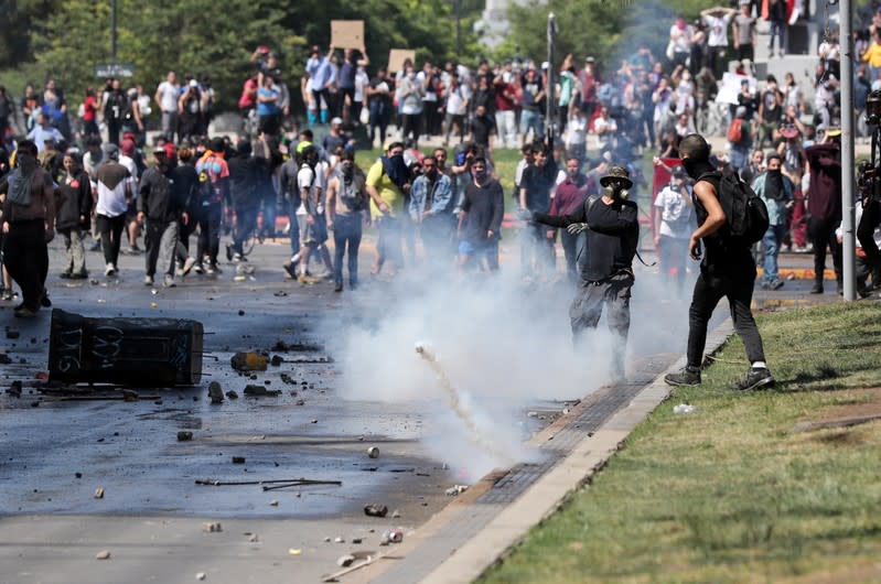 Protest against Chile's state economic model in Santiago