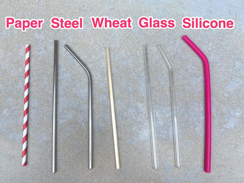 I gathered five different single-use plastic straw alternatives.
