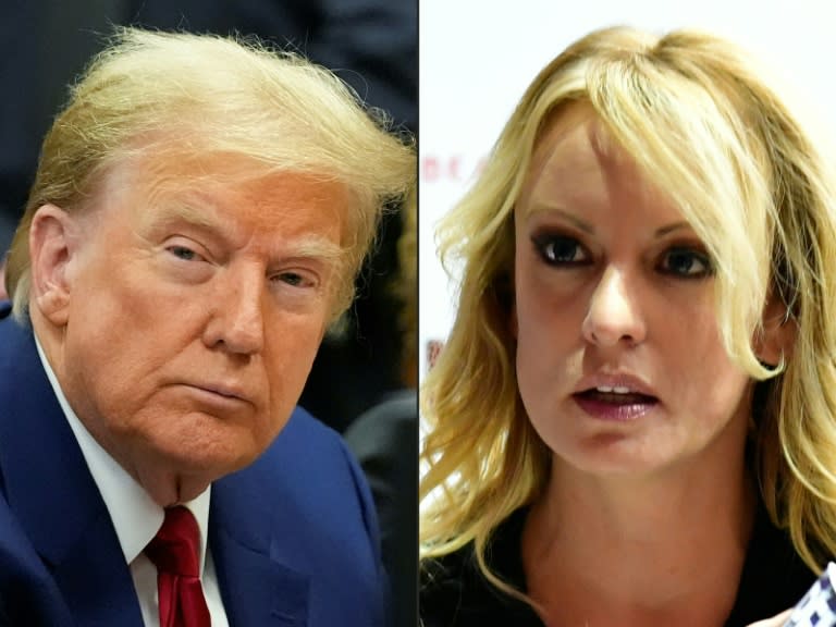 Former US president Donald Trump is to go on trial on charges of paying pre-election 'hush money' to adult film actress Stormy Daniels (Mary Altaffer)