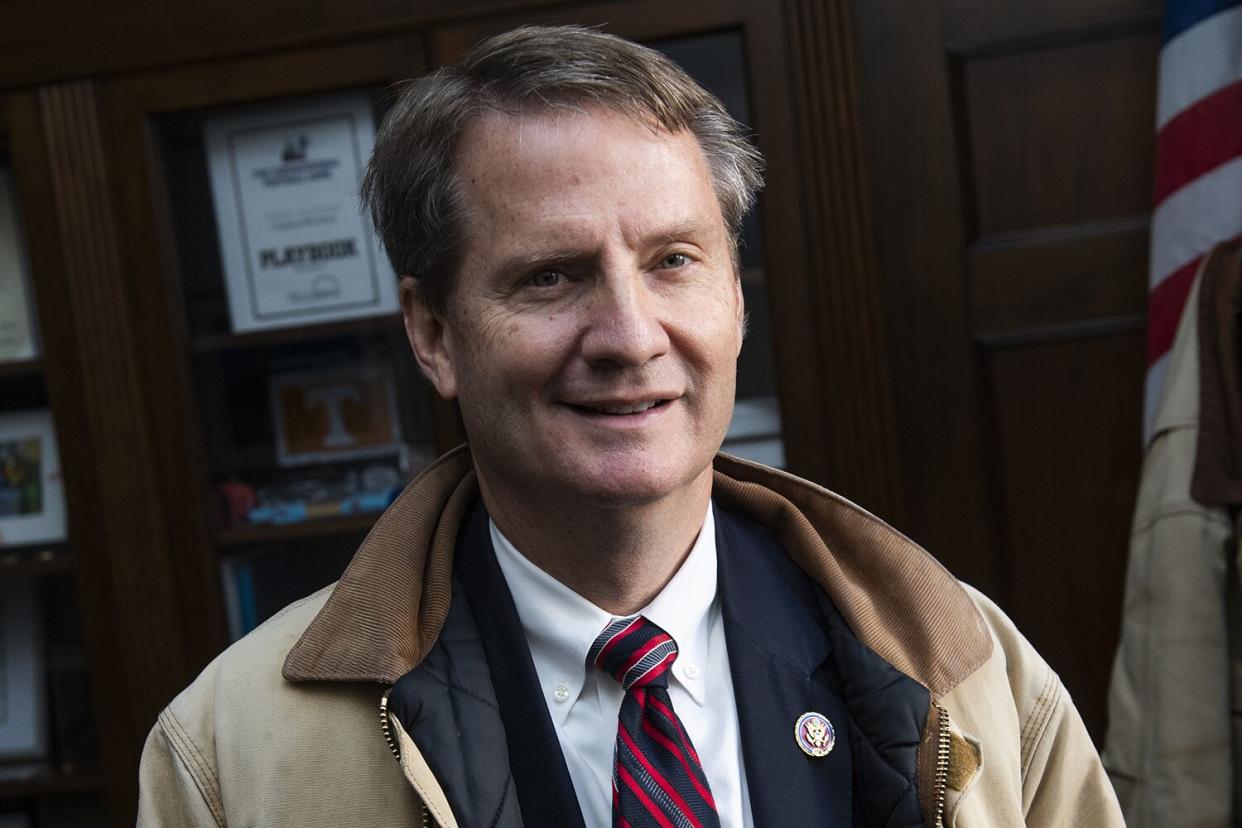 Rep. Tim Burchett, R-Tenn., is pictured with his Carhartt jacket in Longworth Building