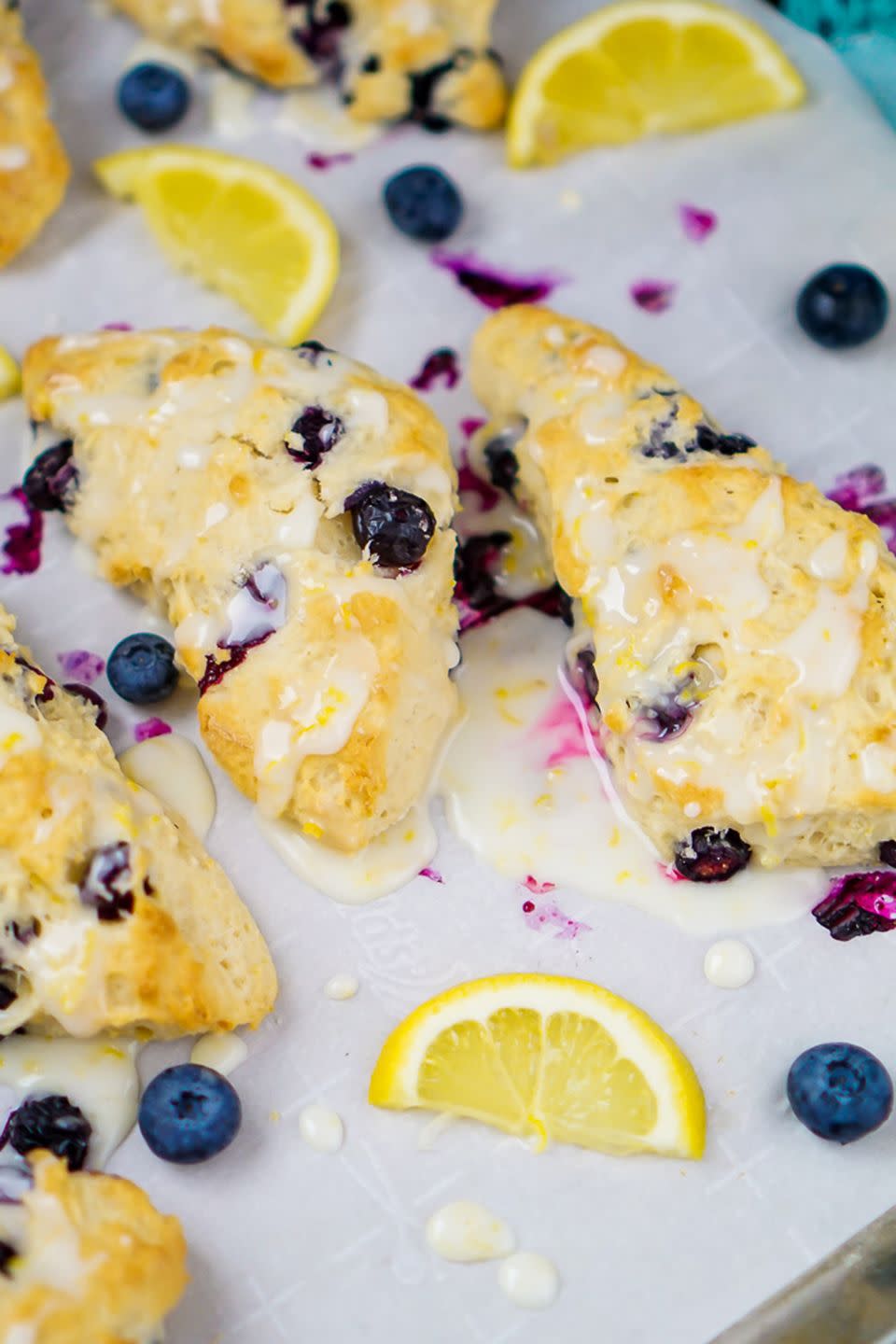 Glazed Lemon Blueberry Scones