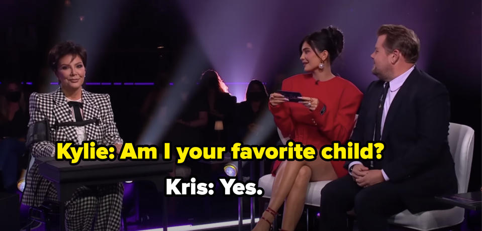 kylie and james sitting down for the questions kris is answering