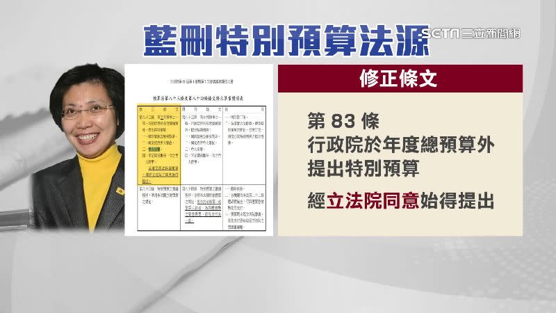 徐欣瑩提案修特別預算但書條文，表示預算需立法院同意才能提出。