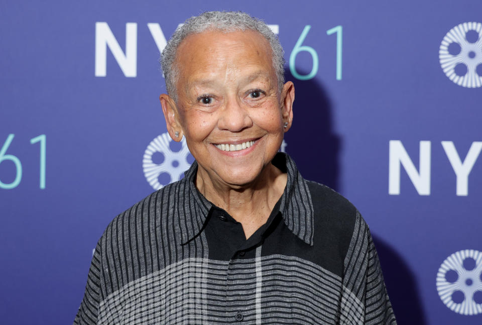 Nikki Giovanni attends the "Going To Mars: The Nikki Giovanni Project" photo op during the 61st New York Film Festival at Furman Gallery on September 30, 2023 in New York City.