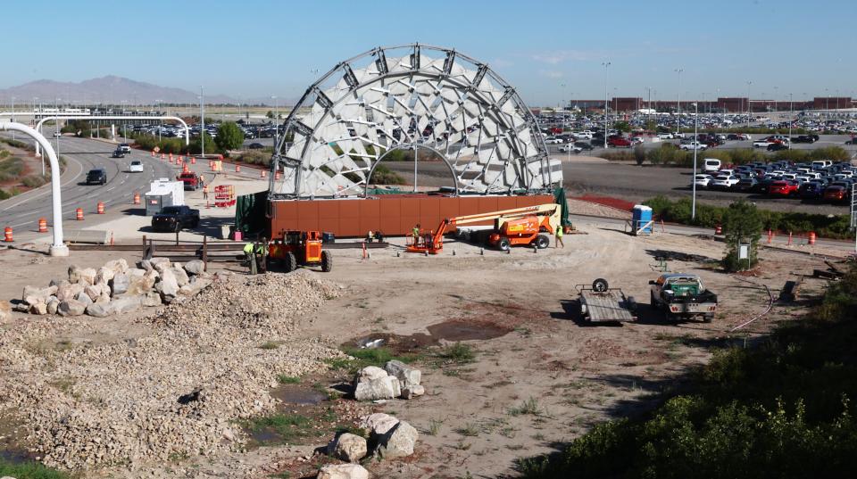 The Hoberman Arch is set in its new home at the Salt Lake City International Airport in Salt Lake City on Monday, Aug. 28, 2023. | Scott G Winterton, Deseret News