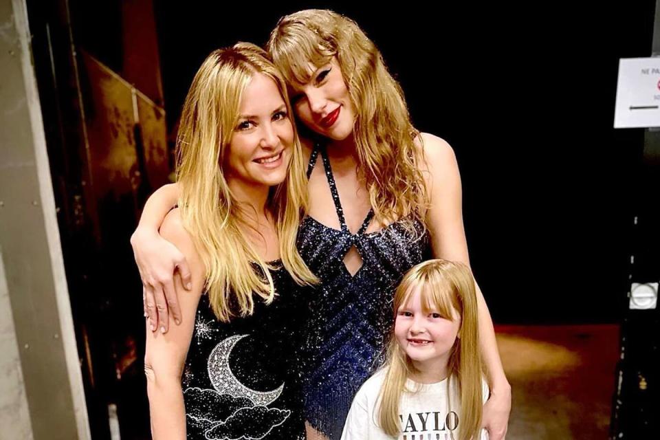 <p>Jessica Capshaw/Instagram</p> Jessica Capshaw (left) and daughter Josephine with Taylor Swift (center)