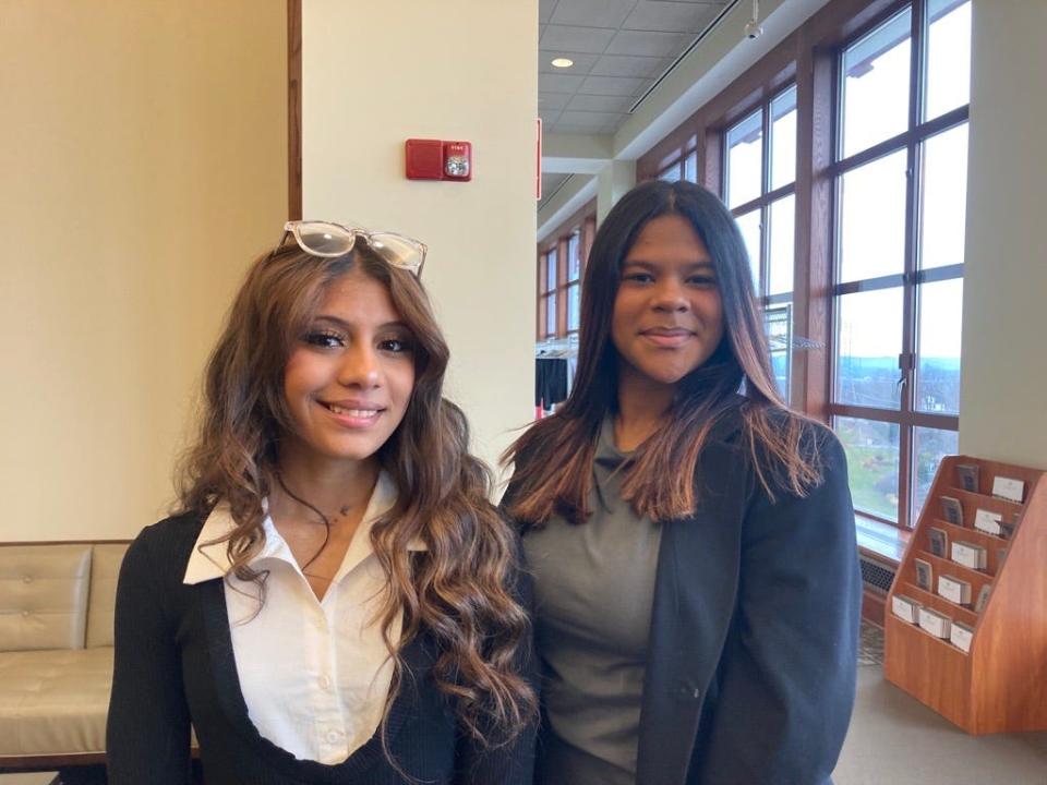 Leilani Zapata and Melany Minier from Perth Amboy High School attended the Young Women's Empowerment Conference at Montclair State University on March 24, 2023