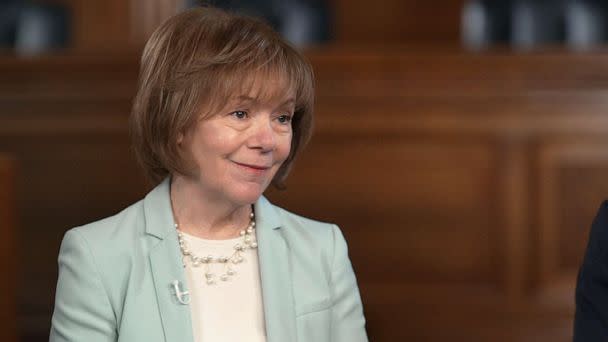 PHOTO: Sen. Tina Smith talks about mental health during a discussion with ABC News and other lawmakers, March 23, 2023. (ABC News)