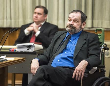 Frazier Glenn Cross, also known as Glenn Miller, sits during his capital murder trial in Johnson County Courthouse in Olathe, Kansas, August 31, 2015. REUTERS/Alison Long/Kansas City Star/Pool