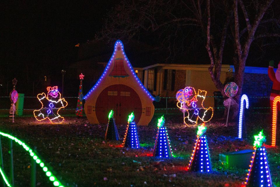 A house decorated for Christmas on Woodgate Way in Tallahassee, Fla. as seen on Thursday, Dec. 9, 2022. 