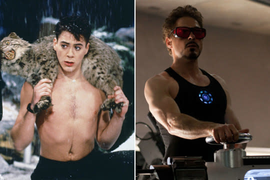 <p>The 'Iron Man’ star trains every day using Bruce Lee’s famous Wing Chun technique and has done for over a decade now. He packed on 25lbs of muscle to play Tony Stark through months of hard work, consuming around 5000 calories a day.<br></p>