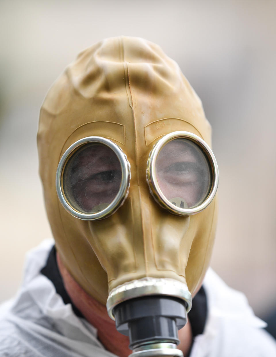 Howie's face was barely visible through the thick suit. Photo: Getty Images