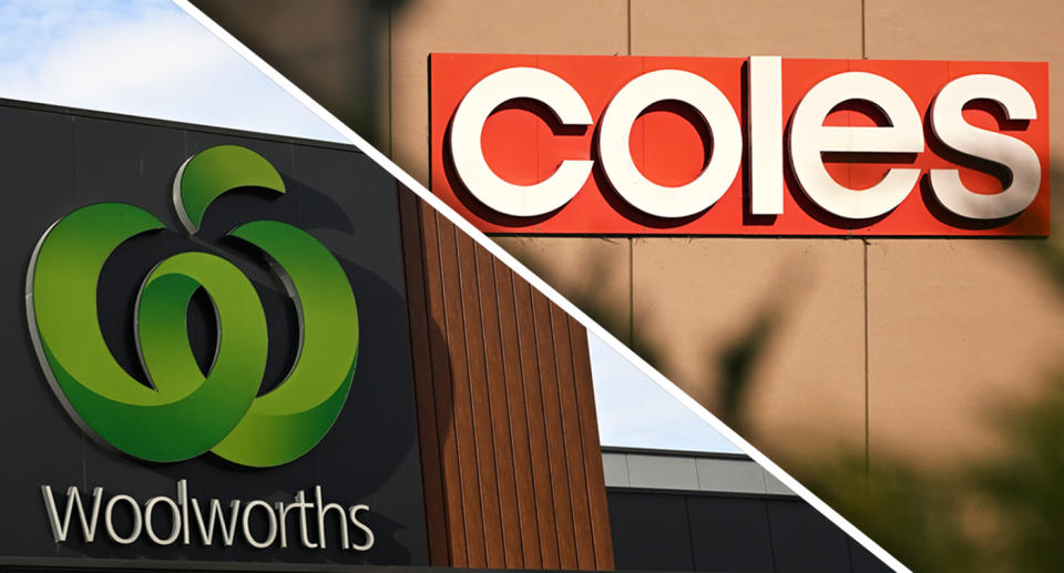 Coles and Woolworths signs