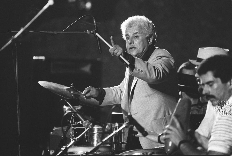 Tito Puente performs in Nice, France in 1983 (AFP via Getty Images)
