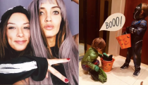 <p>Enfundada en una peluca morada, Sara Carbonero también ha festejado Halloween con sus dos niños, Martín y Lucas (Foto: Instagram). </p>