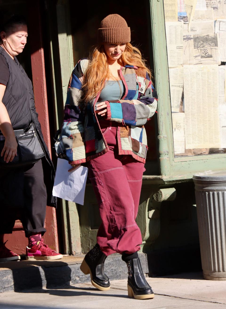 Blake Lively seen filming "It Ends With Us" on May 17, 2023 in Jersey City.