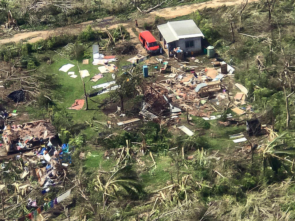 The damage caused by Tropical Cyclone Harold on Santo Island, Vanuatu. Source: AAP
