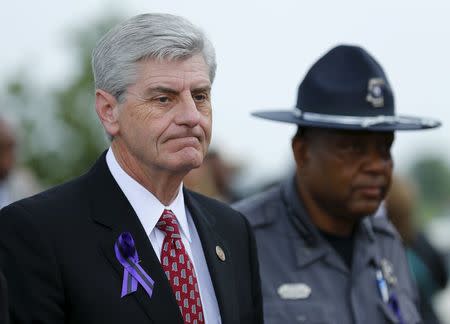 Mississippi, Governor Phil Bryant arrives to attend B.B. King's funeral in Indianola, Mississippi May 30, 2015. REUTERS/Mike Blake
