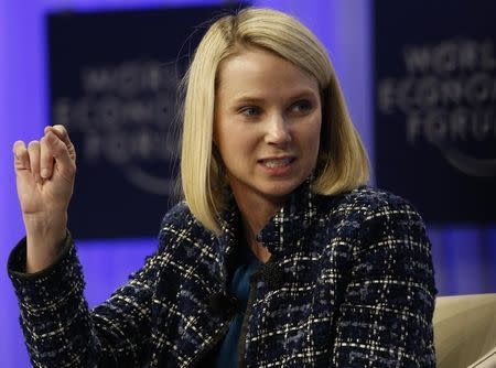 Marissa Mayer, Chief Executive Officer of Yahoo speaks during a session at the World Economic Forum (WEF) in Davos January 25, 2014. REUTERS/Ruben Sprich