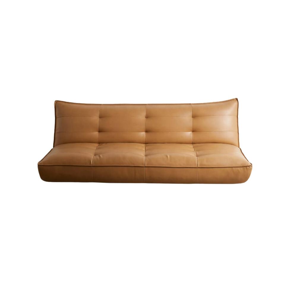 Brown leather sleeper sofa