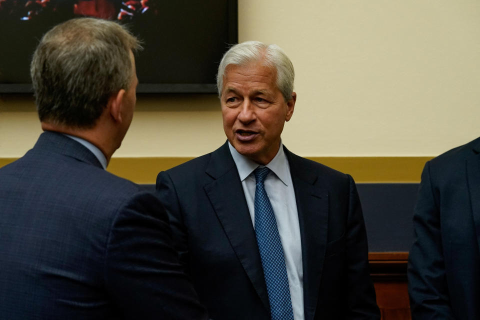 JPMorgan Chase CEO Jamie Dimon attends a U.S. House Financial Services Committee hearing.