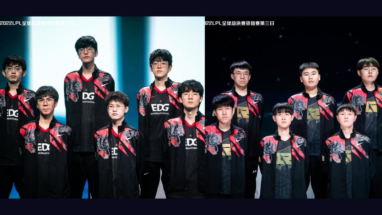 2021 World champions EDward Gaming and 2022 MSI Champions Royal Never Give Up have secured their Worlds 2022 slots as the third and fourth seeds for the LPL. (Photo: Riot Games)