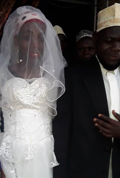 The couple are seen during the wedding ceremony. 