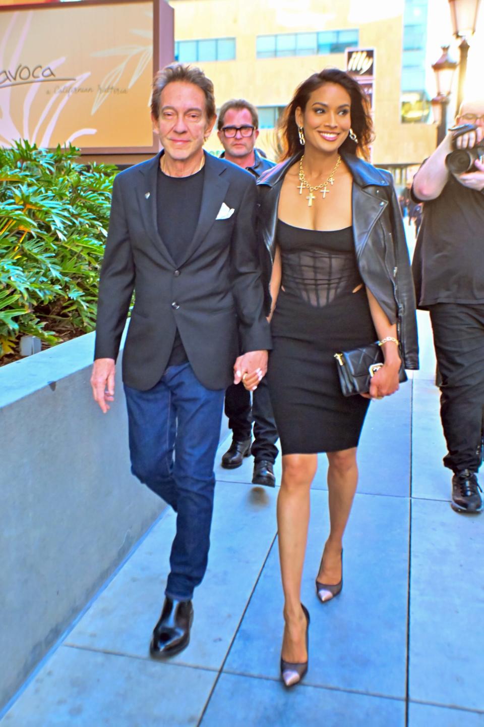 Michael Jackson lawyer John Branca and Jamaican supermodel Kamini Chinloy attending the Grammys. 05 Feb 2023 Pictured: John Branca, Kamini Chinloy.