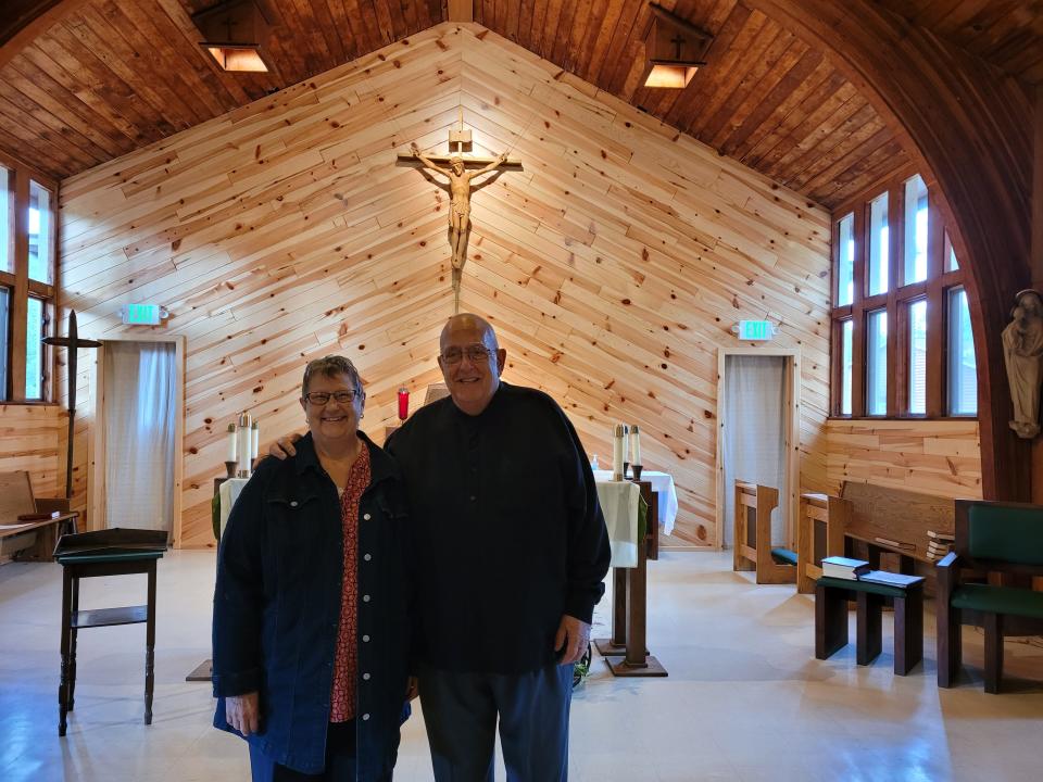 Connie and Vic Ouellette pictured on an earlier date, celebrating their 53rd wedding anniversary. The couple's home was heavily damaged by a tornado that touched down in Gaylord, Michigan on May 21, 2022.