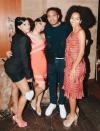 <p>Shari Jones, Destiny Jones, Nas and Yara Shahidi are all smiles at Destiny's birthday dinner, hosted by Hennessy, at Nobu Malibu.</p>