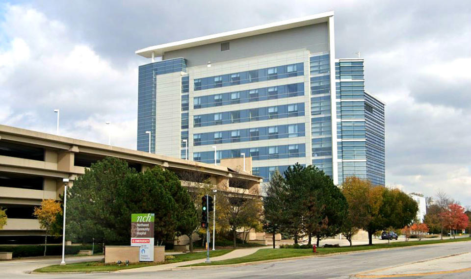 NCH Northwest Community Hospital at 800 W. Central Road in Arlington Heights will become part of NorthShore University Healthsystem in 2021 if their merger agreement is approved by the Federal Trade Commission and Illinois Health Facilities and Services Review Board. (Google Maps)