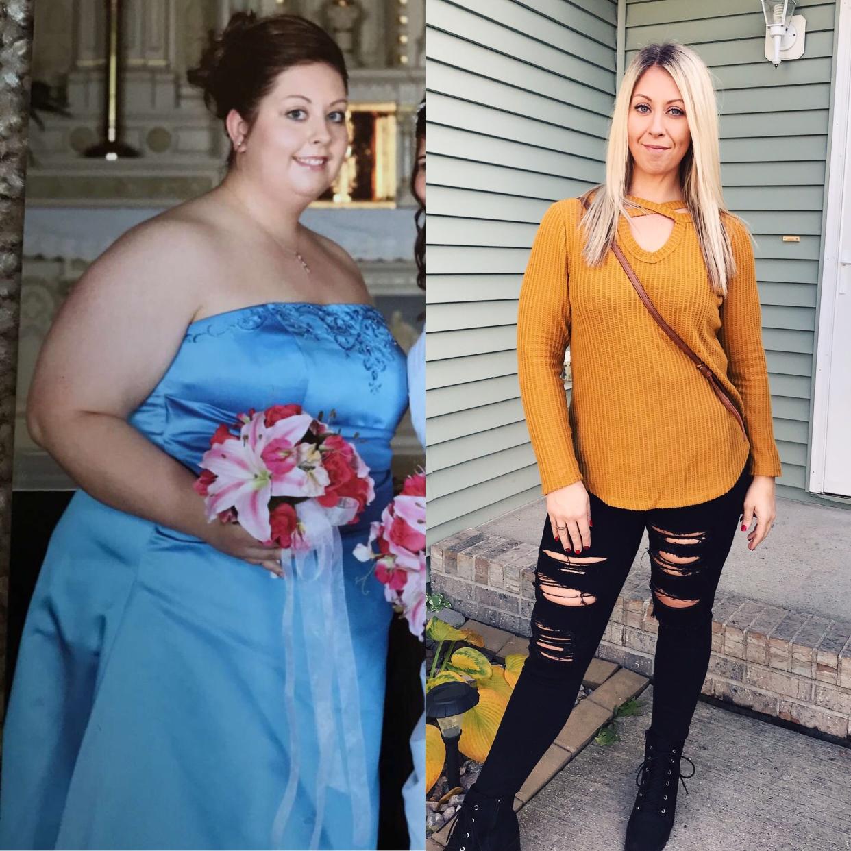 Schauna shows the before and after of her incredible weight loss transformation.