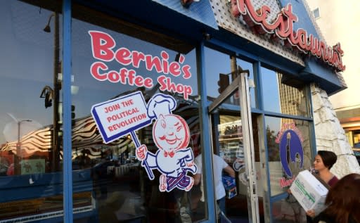 Bernie Sanders' Los Angeles campaigning has focused on "grassroots" events, like the overhaul of this historic coffee shop to bear his name