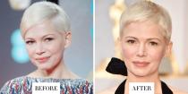 <p><strong>When:</strong> 26 February</p><p><strong>Style change:</strong> Michelle Williams is known for her bleached crop but the actress debuted an even shorter cropped pixie cut at the 2017 Oscars which suits her even more.</p>