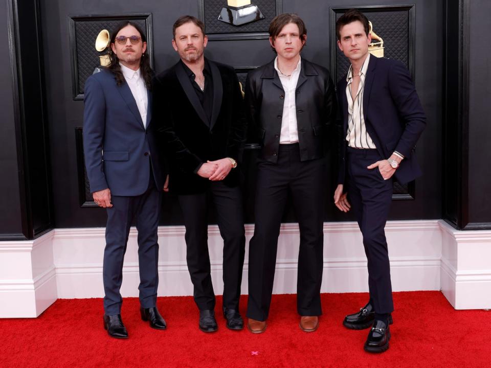 ‘It took us a while to get here’: Kings of Leon at the Grammys in 2022 (Getty)