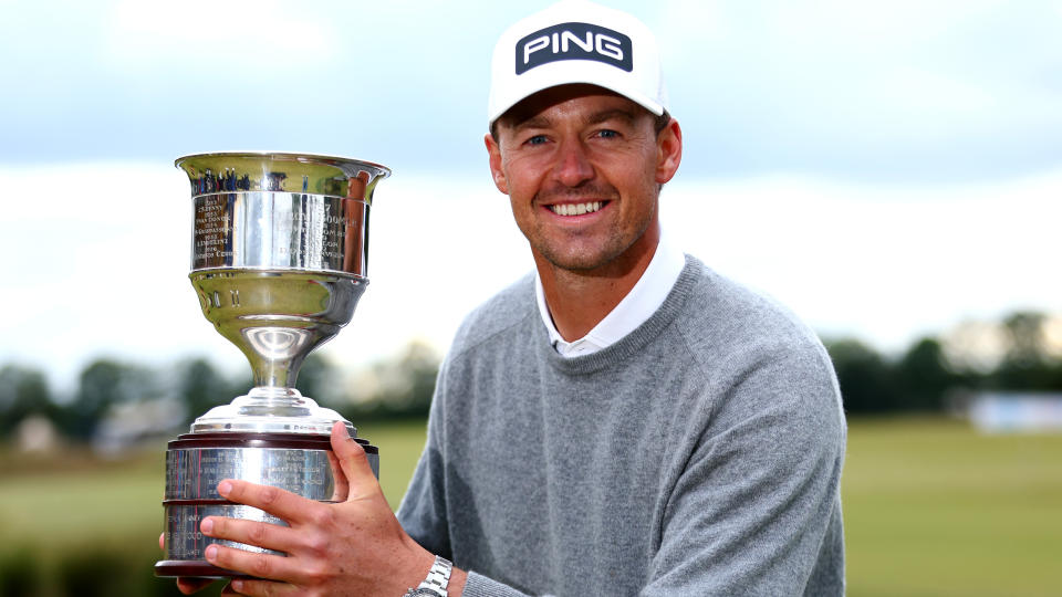 Victor Perez with the trophy after winning the 2022 KLM Open